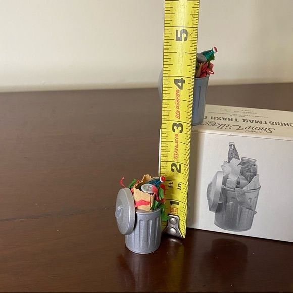 Department 56 Original Snow Village Garbage Trash Can Accessories Set of 2 - Picture 2 of 3
